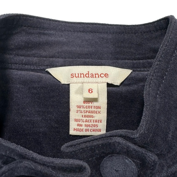 Sundance Velveteen Furlough Jacket Velvet Military Blazer Blue Womens 6 RARE - Picture 7 of 12